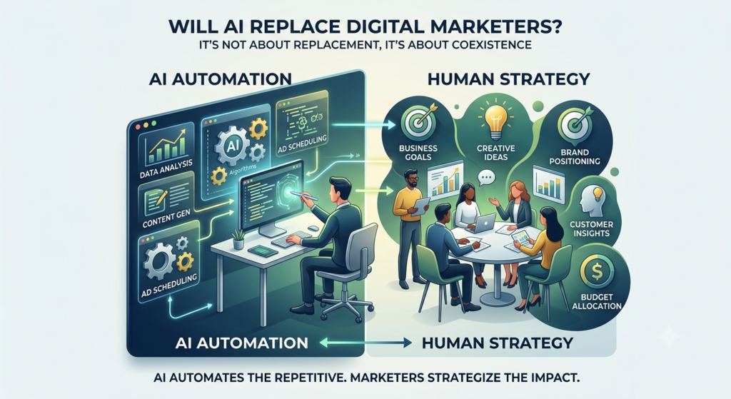 AI replace digital marketers with the AI changes in Digital Marketing